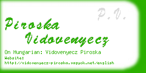 piroska vidovenyecz business card